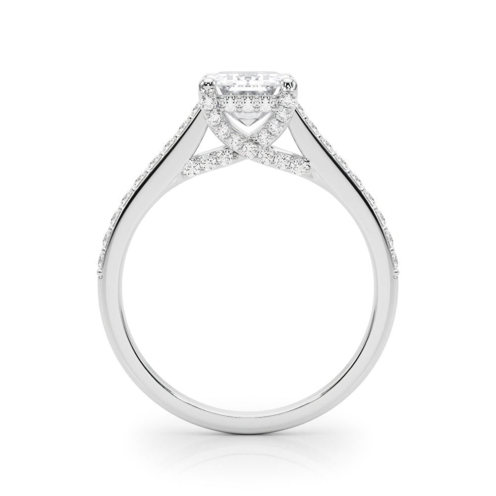 Luxe Ec Center Emerald Diamond Engagement Ring — 9K/18K Gold & Platinum