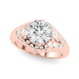 Classic Center Round Diamond Engagement Ring — 9K/18K Gold & Platinum