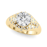 Classic Center Round Diamond Engagement Ring — 9K/18K Gold & Platinum