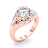 Classic Center Round Diamond Engagement Ring — 9K/18K Gold & Platinum