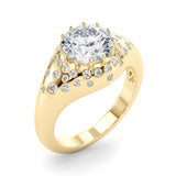 Classic Center Round Diamond Engagement Ring — 9K/18K Gold & Platinum