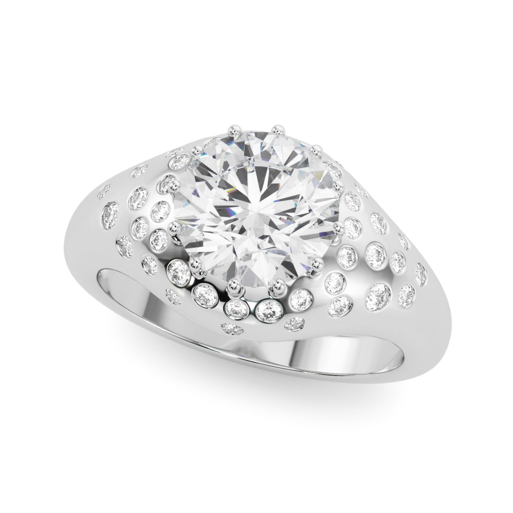 Classic Center Round Diamond Engagement Ring — 9K/18K Gold & Platinum