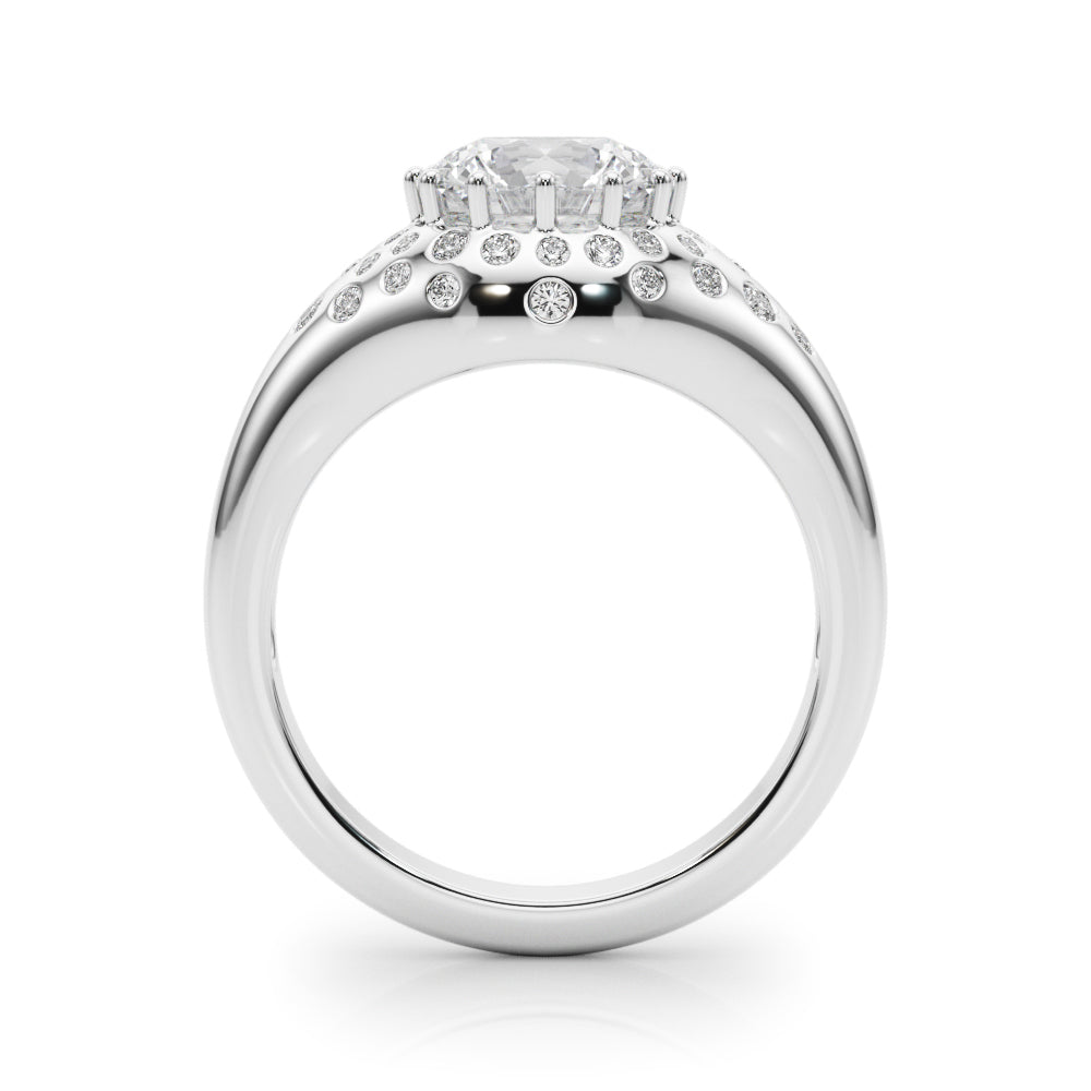 Classic Center Round Diamond Engagement Ring — 9K/18K Gold & Platinum