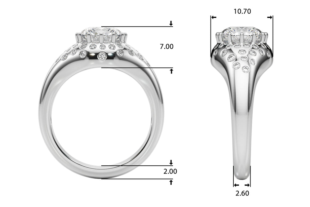 Classic Center Round Diamond Engagement Ring — 9K/18K Gold & Platinum