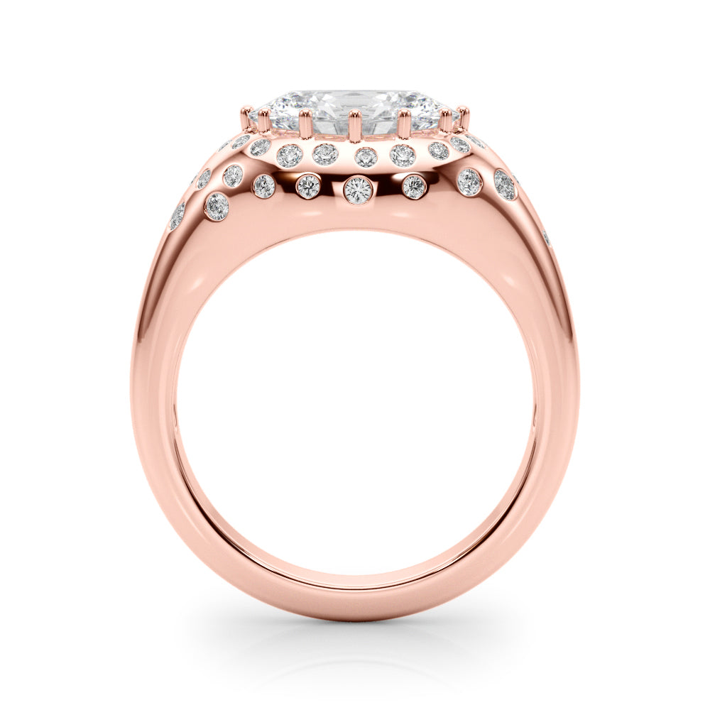 Timeless Center Oval Diamond Engagement Ring — 9K/18K Gold & Platinum