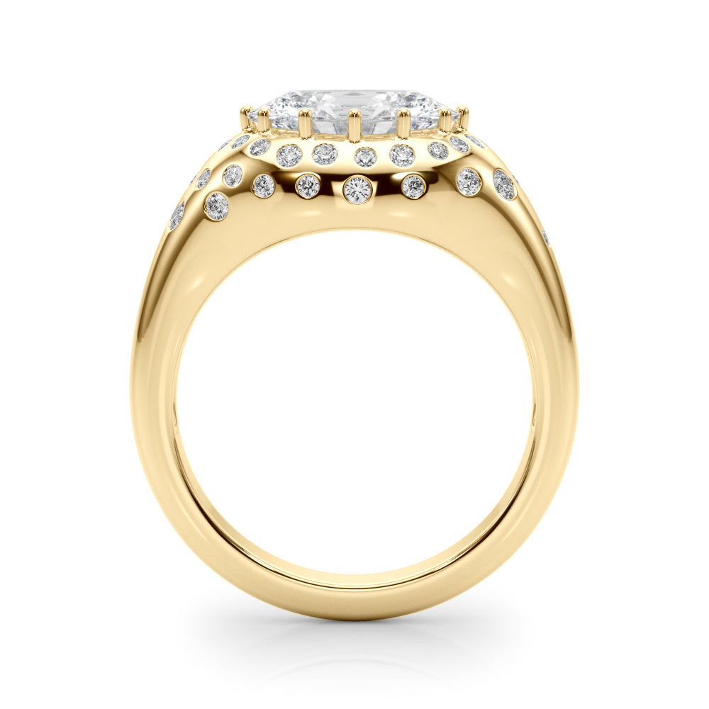 Timeless Center Oval Diamond Engagement Ring — 9K/18K Gold & Platinum