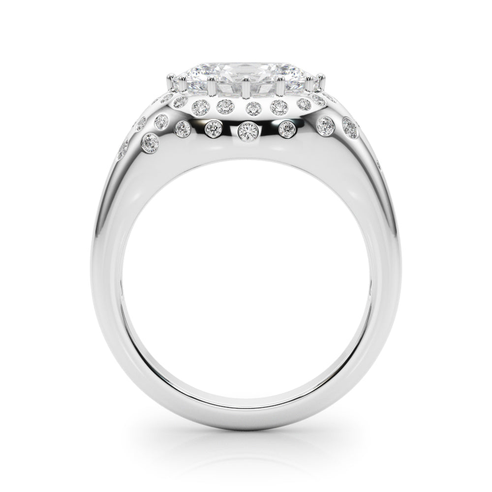 Timeless Center Oval Diamond Engagement Ring — 9K/18K Gold & Platinum