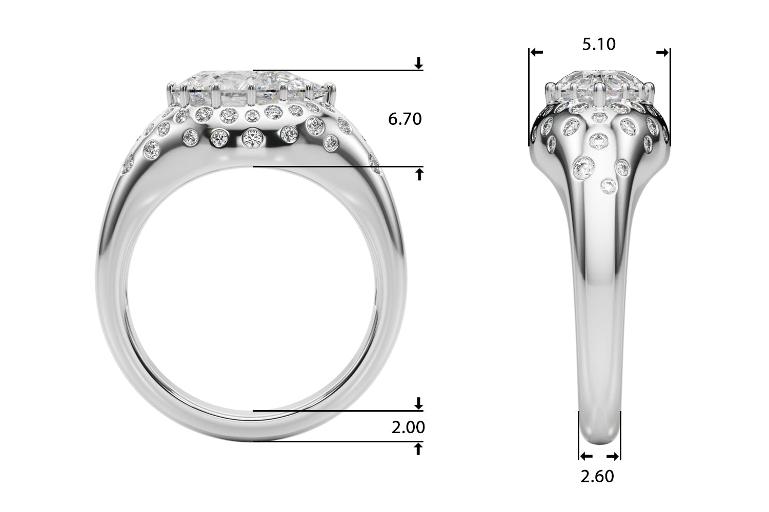 Timeless Center Oval Diamond Engagement Ring — 9K/18K Gold & Platinum