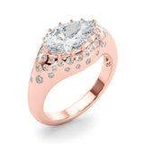 Elegant Ps Center Pear Diamond Engagement Ring — 9K/18K Gold & Platinum