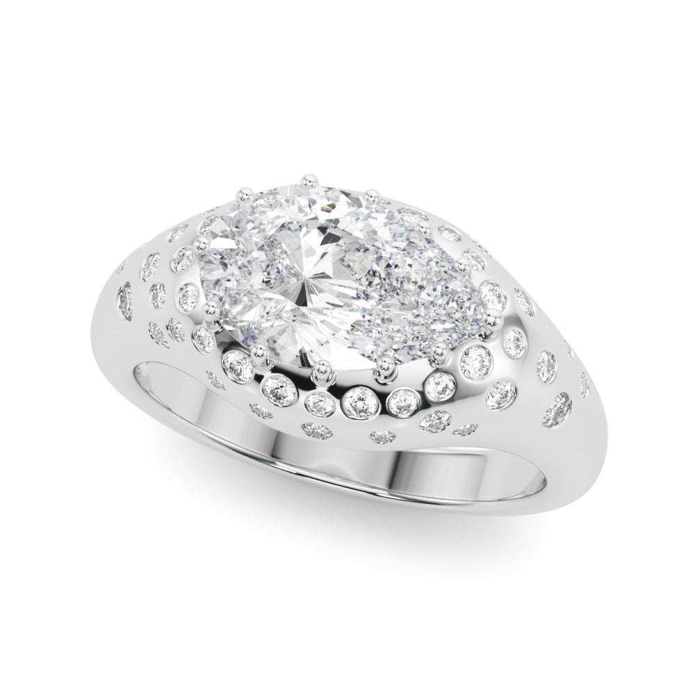 Elegant Ps Center Pear Diamond Engagement Ring — 9K/18K Gold & Platinum
