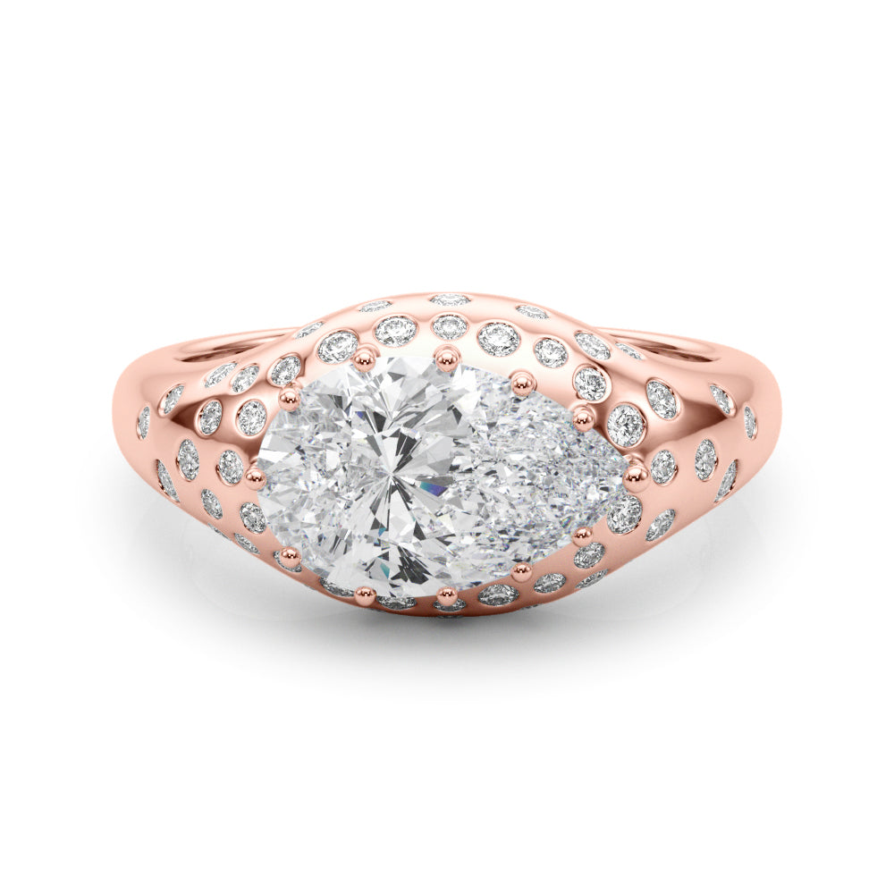 Elegant Ps Center Pear Diamond Engagement Ring — 9K/18K Gold & Platinum