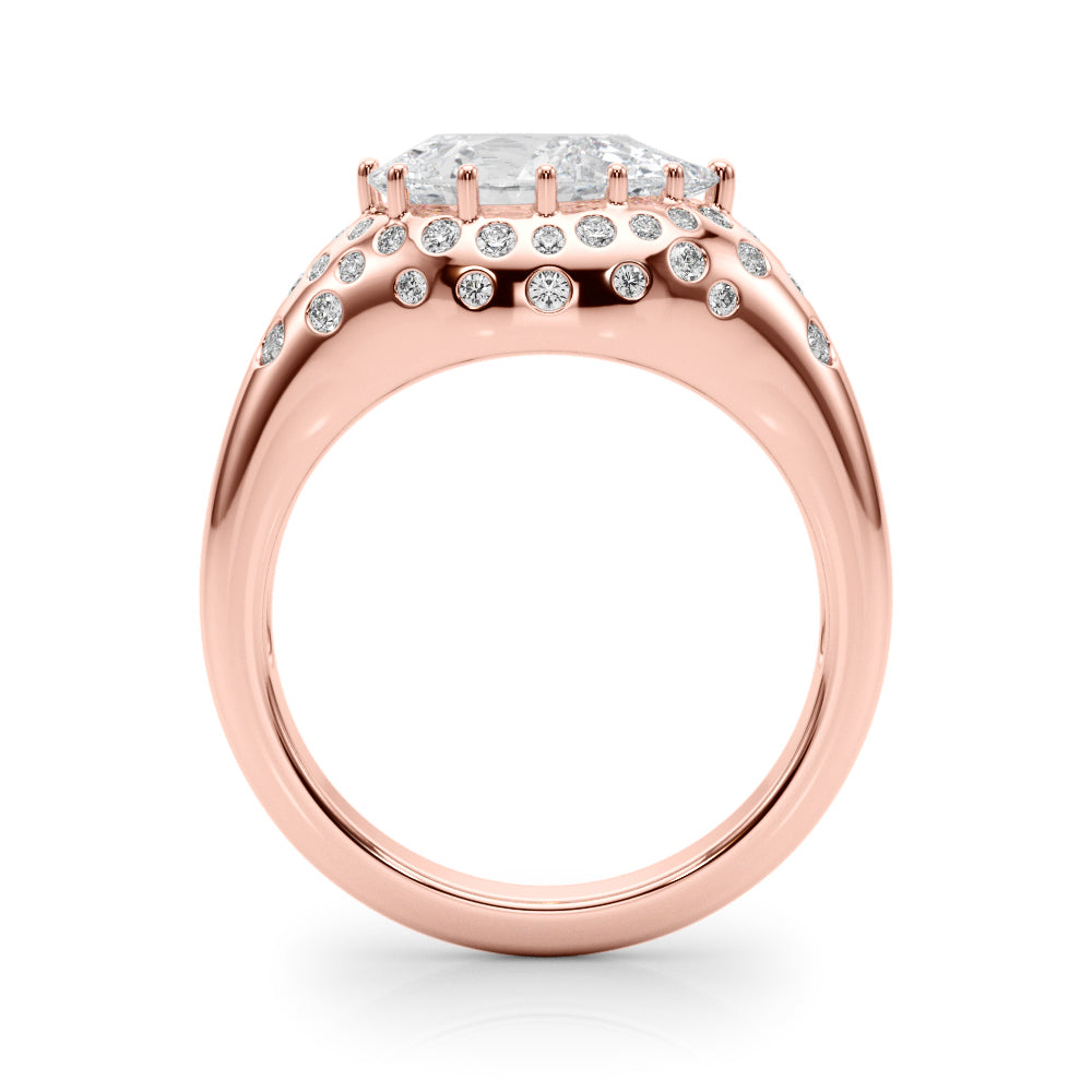 Elegant Ps Center Pear Diamond Engagement Ring — 9K/18K Gold & Platinum