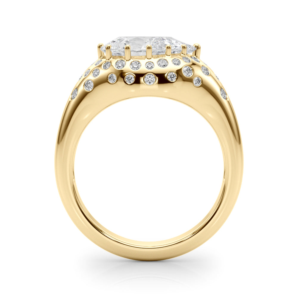 Elegant Ps Center Pear Diamond Engagement Ring — 9K/18K Gold & Platinum