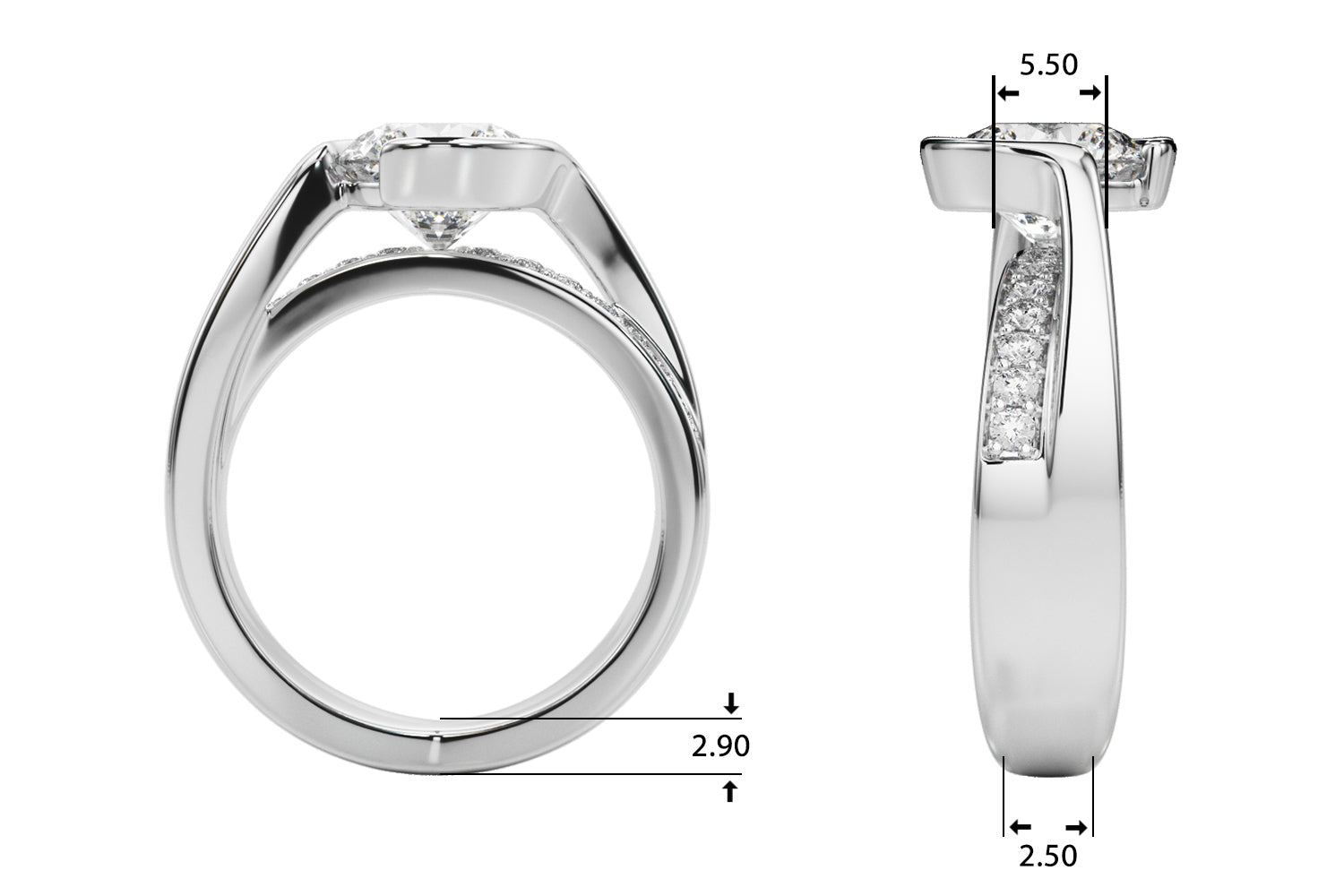 Vintage-Inspired Sidestone Round Diamond Engagement Ring — 9K/18K Gold & Platinum