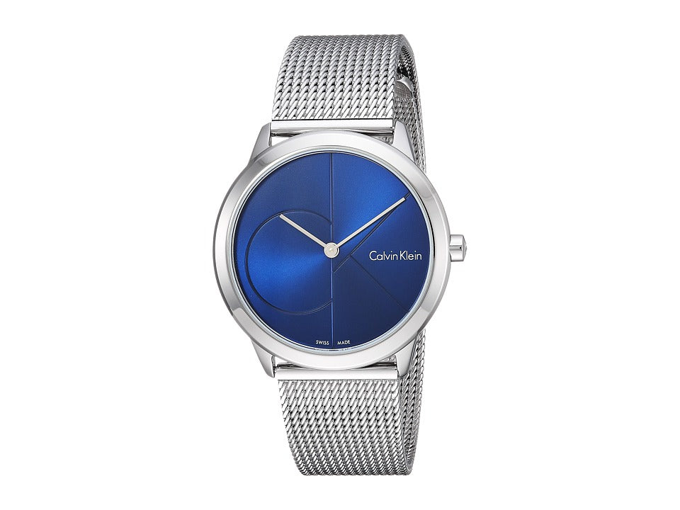 CK Calvin Klein  Minimal Mesh Blue Dial Womans Watch Silver One Size