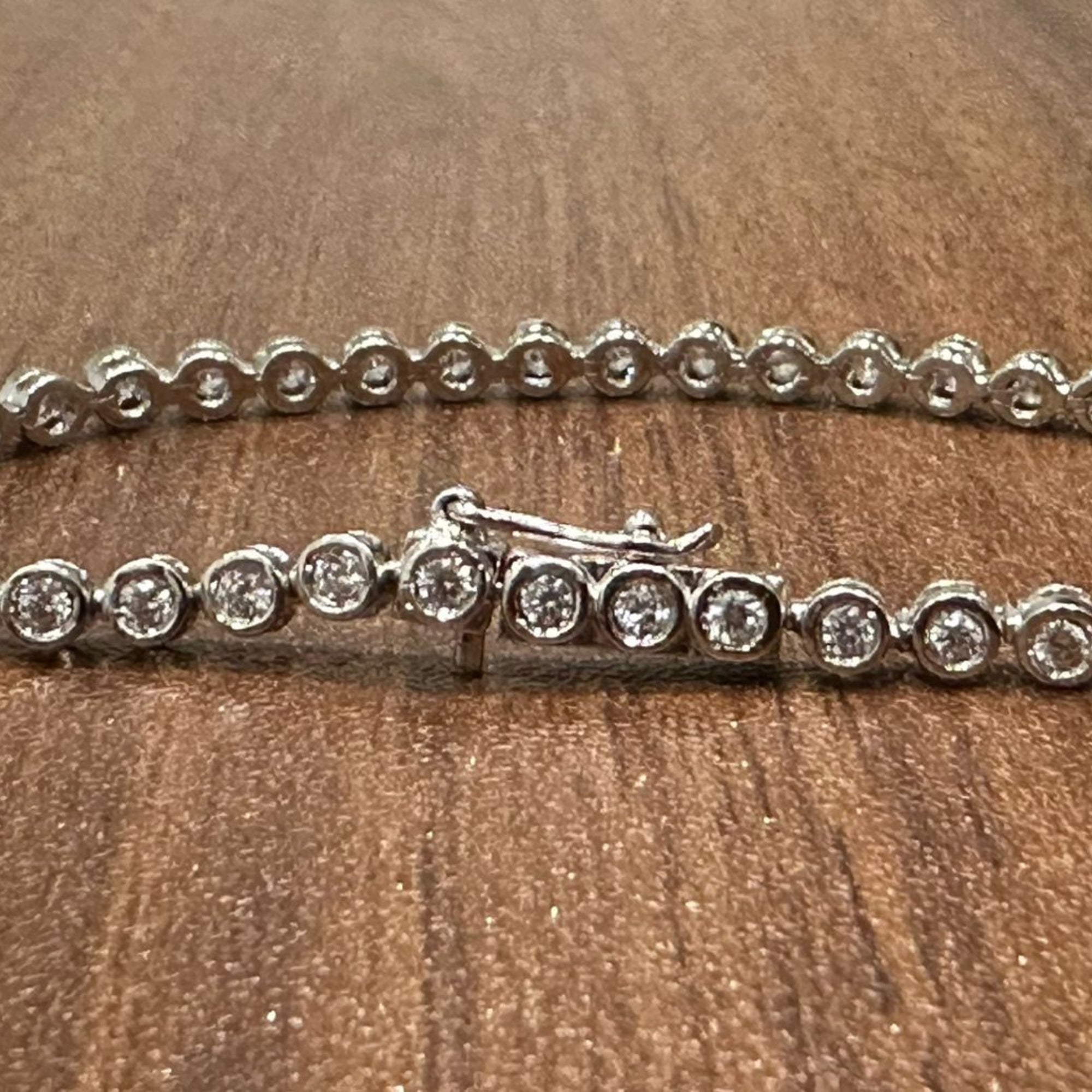 925 Sterling Silver 2.00 Carat Lab Grown Diamond Tennis Bracelet in Bezel Set