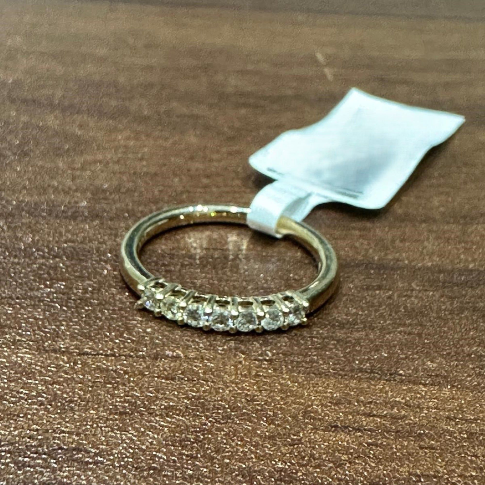 Natural Diamond Prong Set 7 Stone Ring in 9KT Yellow Gold for Women