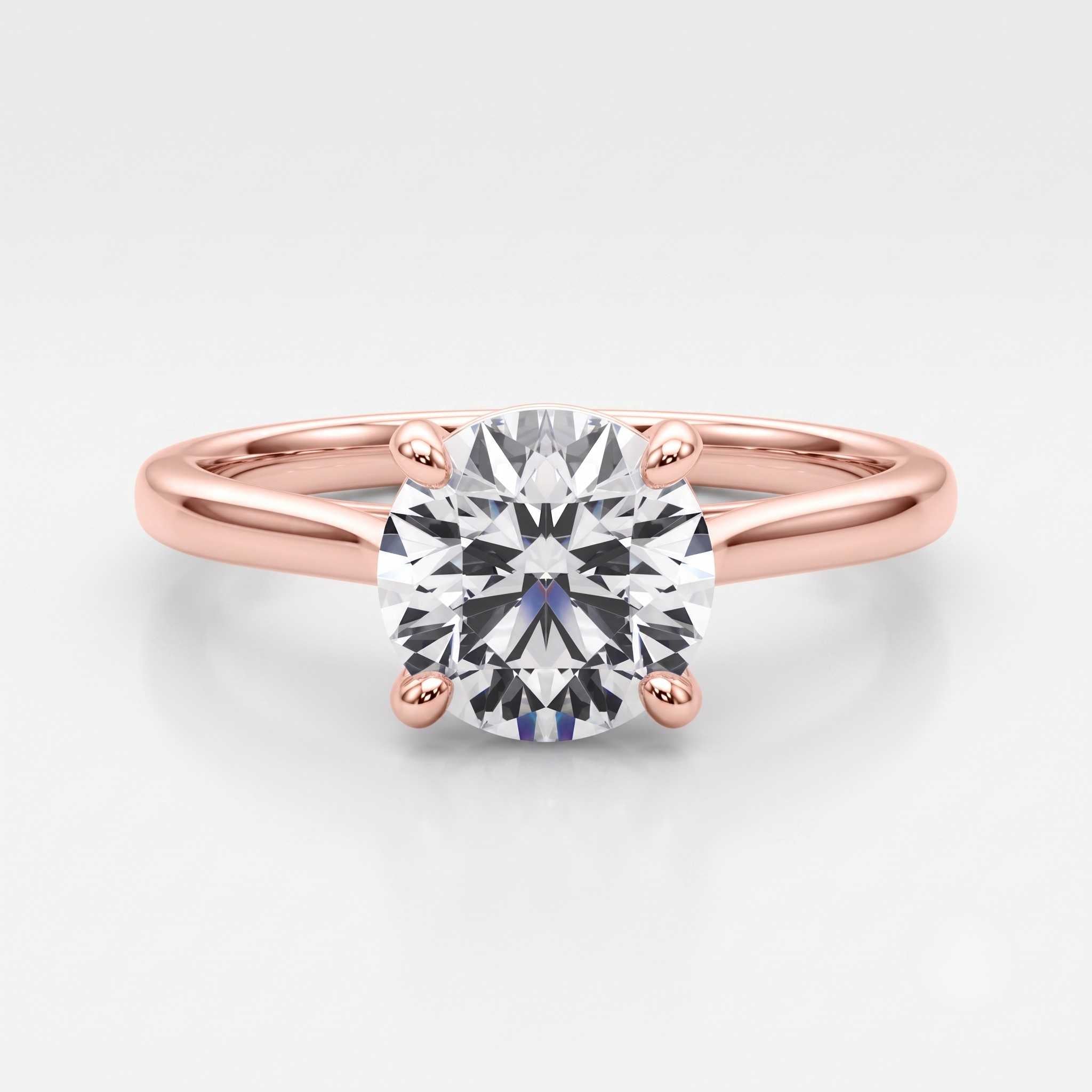 Engagement Ring For Women Natural Round Solitaire Diamond, G-H Color SI Clarity