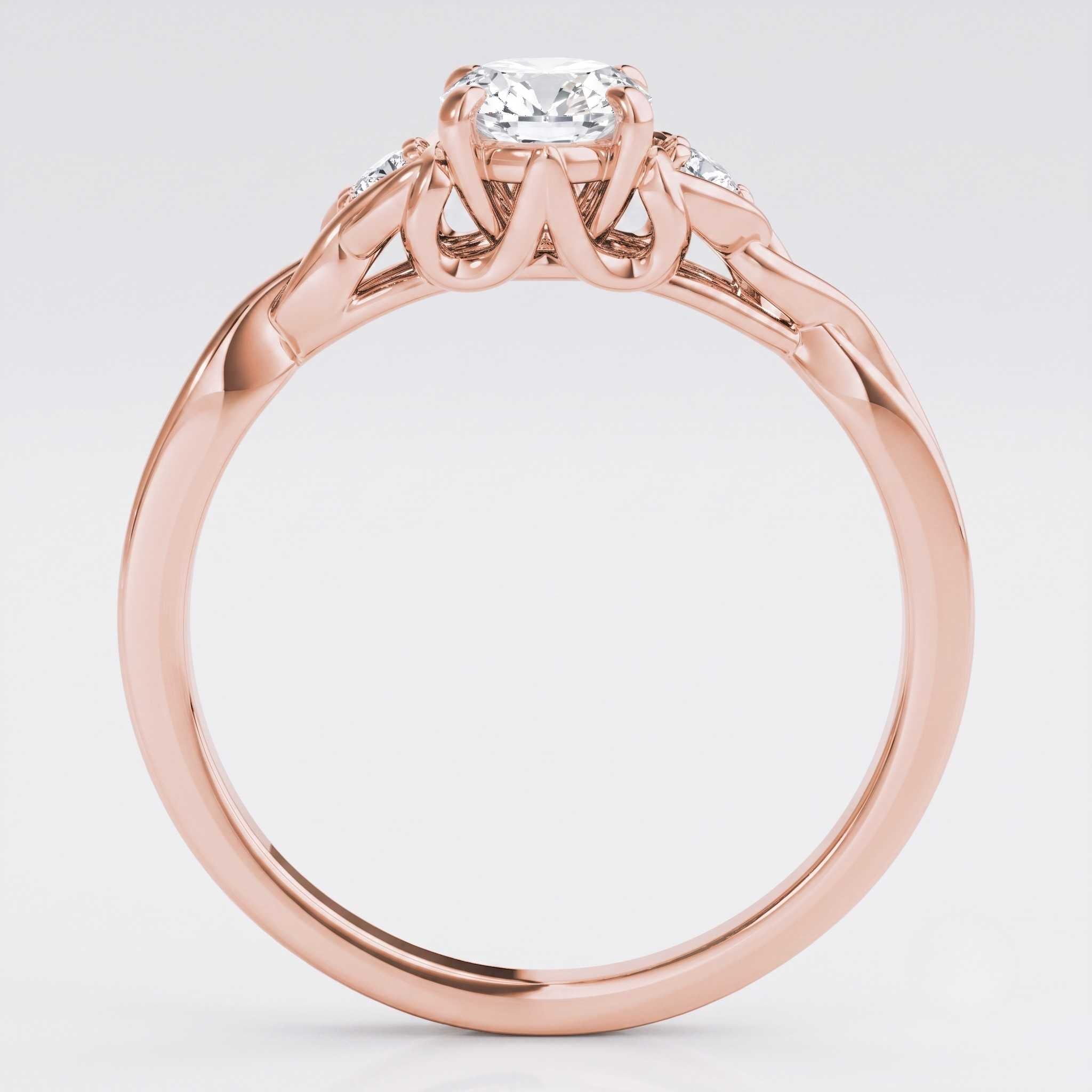 IGI Lab-Grown Oval Diamond 4 Claw Celtic Knot Solitaire Engagement Ring, D Color VVS Clarity