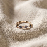 4 Clover Lab Sapphire Ring 0.25ct in 18K Gold | FineDiam