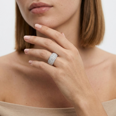 5 Row Full Eternity Ring in Gold & Platinum