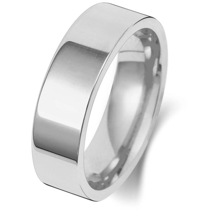 Flat Court Shape Plain Wedding Band for Women | UK Hallmarked Gold & Platinum Ring