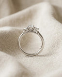 3 Stone Round Cut Lab Diamond Ring 0.50ct in 925 Silver