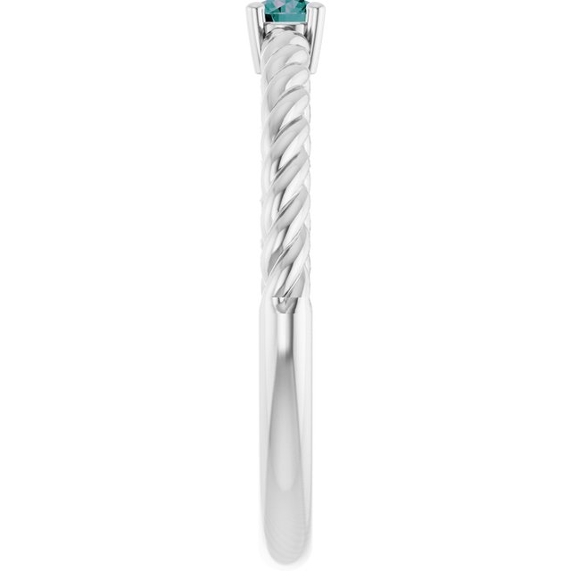 Round Alexandrite Solitaire Ring in Platinum