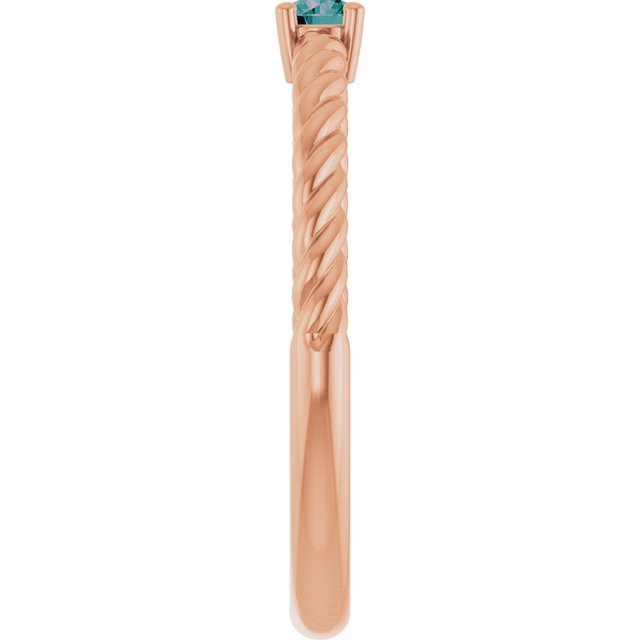 Round Lab-Grown Alexandrite Solitaire Ring in Gold