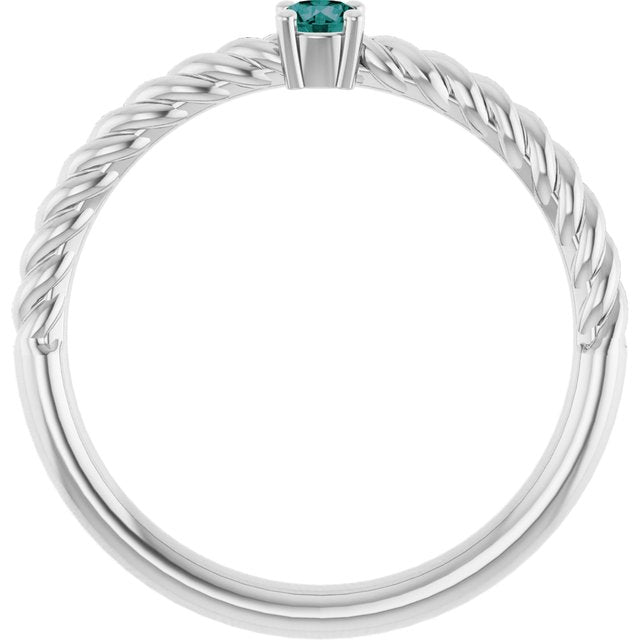 Round Alexandrite Solitaire Ring in Platinum