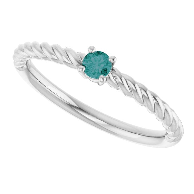 Round Alexandrite Solitaire Ring in Platinum