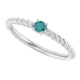 Round Alexandrite Solitaire Ring in Platinum