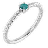 Round Alexandrite Solitaire Ring in Platinum