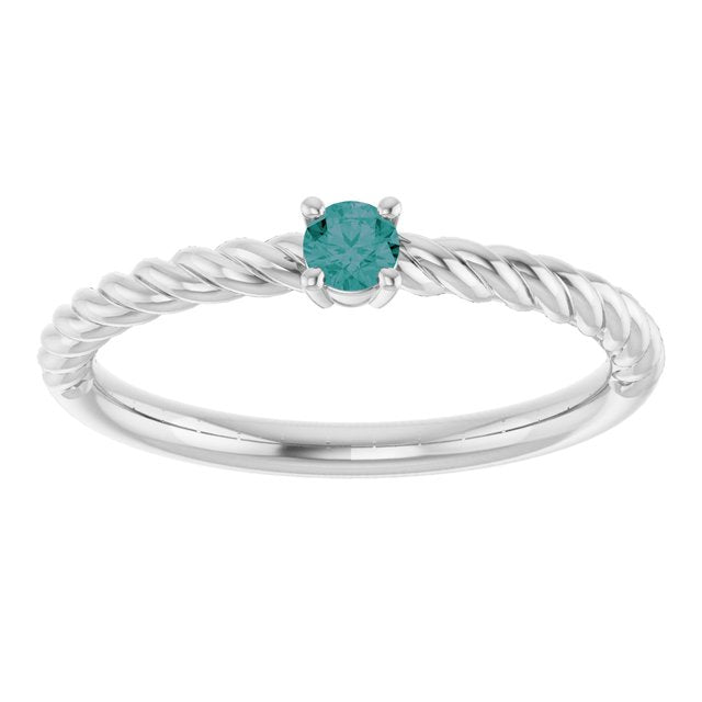 Round Alexandrite Solitaire Ring in Platinum