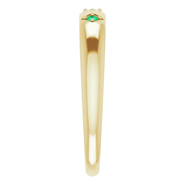 Round Emerald Stackable Ring in Gold
