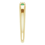 Round Emerald Stackable Ring in Gold