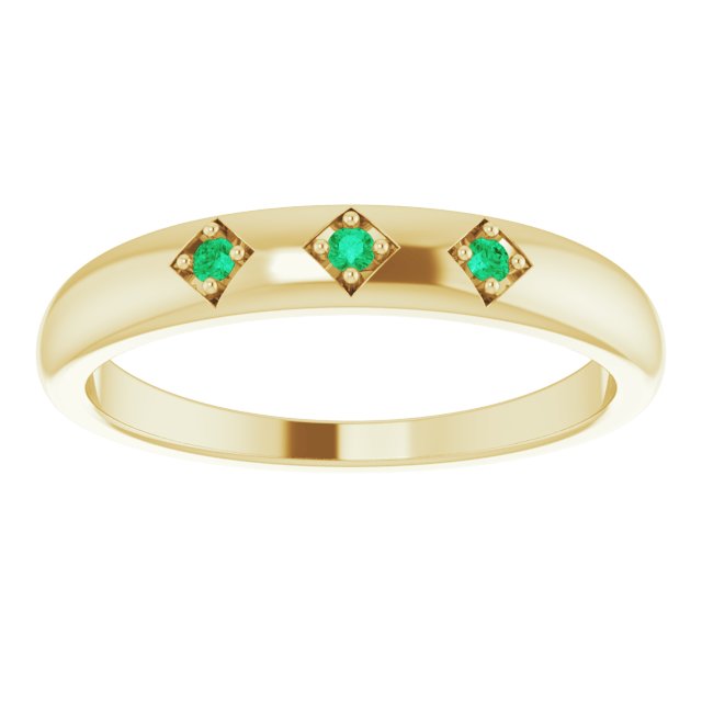 Round Emerald Stackable Ring in Gold