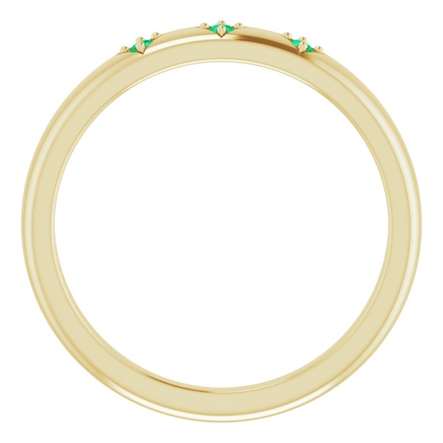 Round Emerald Stackable Ring in Gold