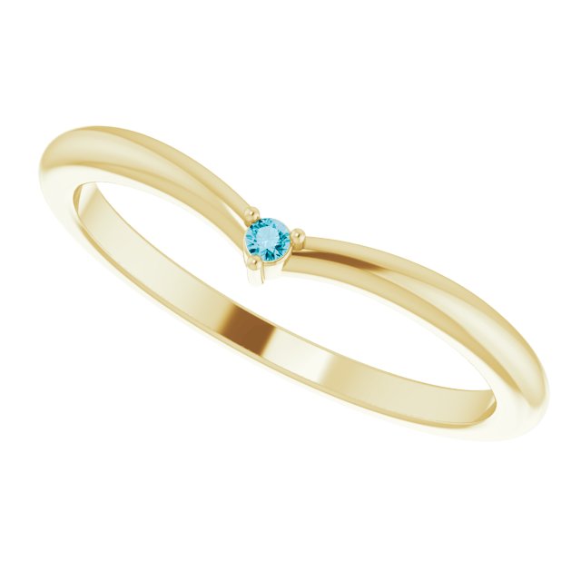 Round London Blue Topaz Stackable Ring in Yellow Gold