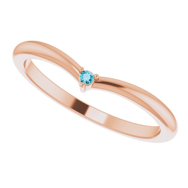 Round London Blue Topaz Stackable Ring in Rose Gold