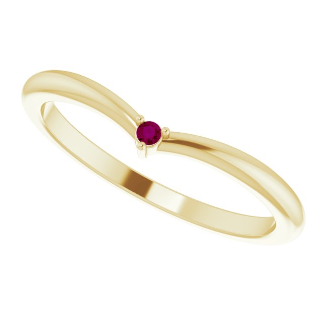 Round Rhodolite Garnet Stackable Ring in Gold