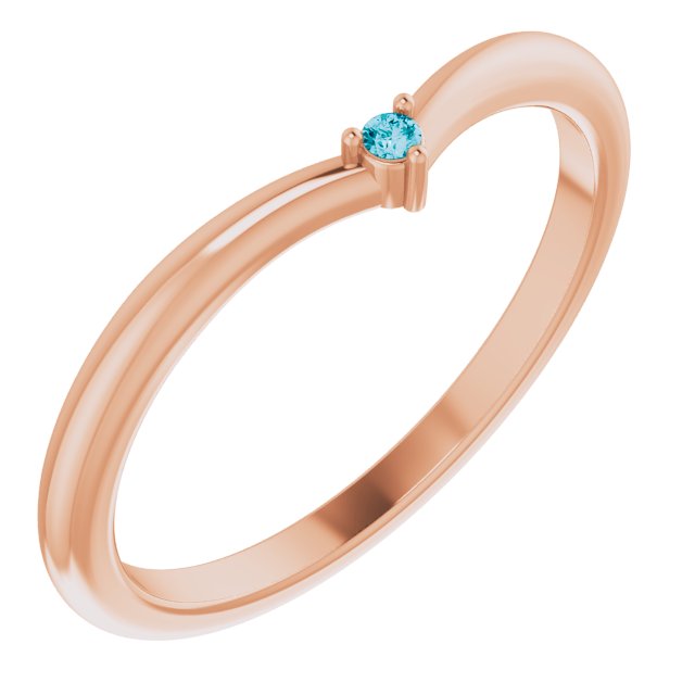 Round London Blue Topaz Stackable Ring in Rose Gold
