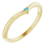 Round London Blue Topaz Stackable Ring in Yellow Gold