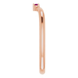 Round Rhodolite Garnet Stackable Ring in Rose Gold