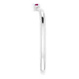 Round Rhodolite Garnet Stackable Ring in Platinum