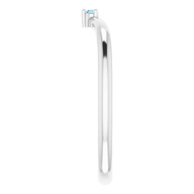 Round London Blue Topaz Stackable Ring in White Gold