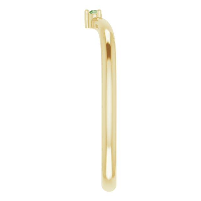 Round Green Tourmaline Stackable Ring in Yellow Gold