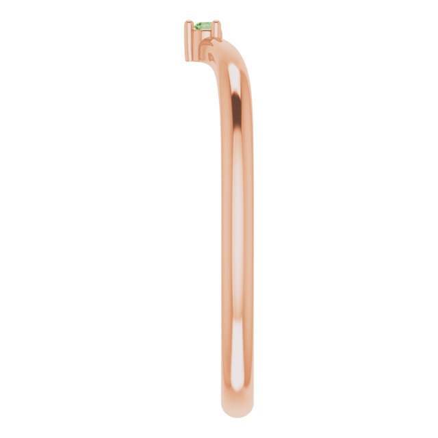 Round Green Tourmaline Stackable Ring in Rose Gold