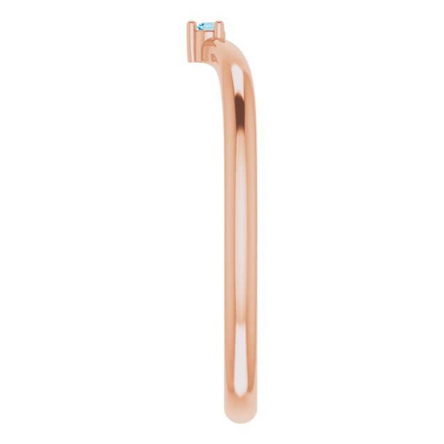 Round London Blue Topaz Stackable Ring in Rose Gold