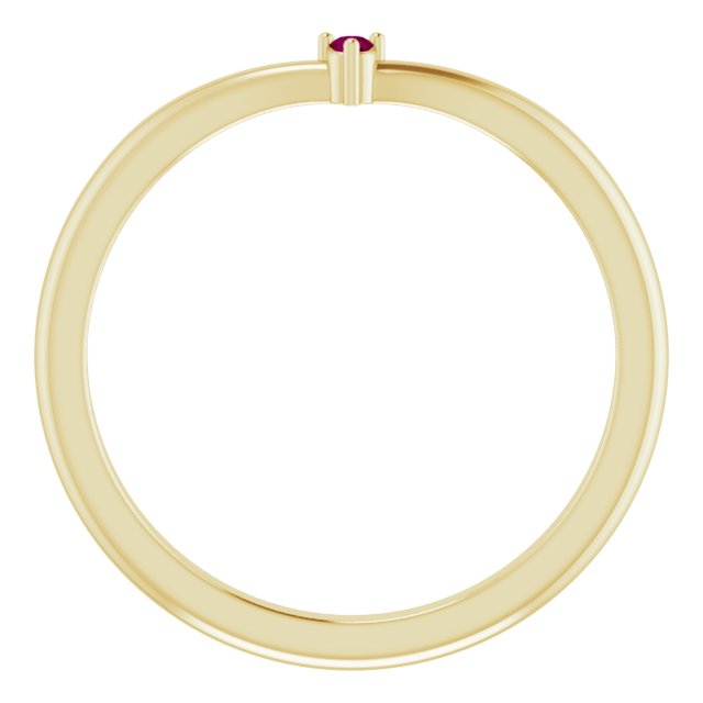 Round Rhodolite Garnet Stackable Ring in Gold